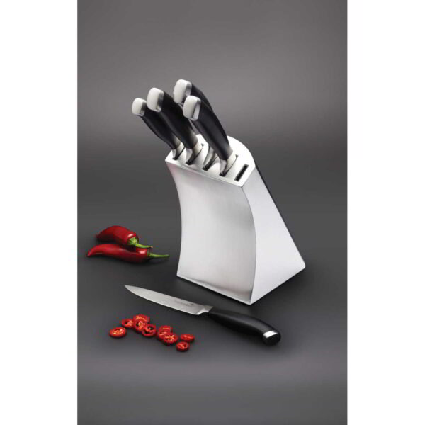 MasterClass Trojan Five Piece Knife Set With Stainless Steel Block