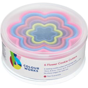 Piparkoogivormide komplekt lill plastik 6 osa 'brights' Colourworks