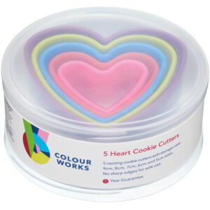 Piparkoogivormide komplekt süda plastik 5 osa 'brights' Colourworks