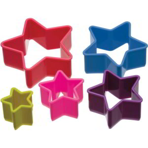Colourworks Brightrs Five Piece Star Shaped Plastic Cookie / Pastry Cutter Set