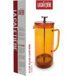 La Cafetiere Amber Coloured Glass Eight Cup Cafetiere 1 Litre