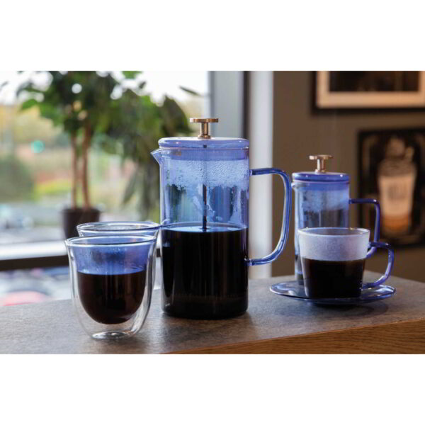 La Cafetiere Blue Coloured Glass Eight Cup Cafetiere 1 Litre
