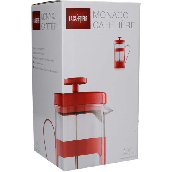 La Cafetiere Stainless Steel Monaco Cafetiere Red Eight Cup 1 Litre