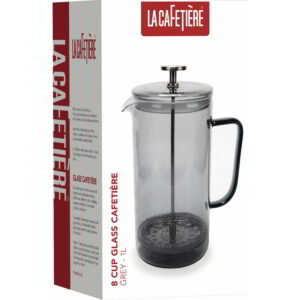 La Cafetiere Smoke Grey Coloured Glass Eight Cup Cafetiere 1 Litre