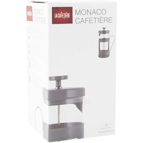 La CafetiereStainless Steel Monaco Cafetiere Cool Grey Three Cup 350ml