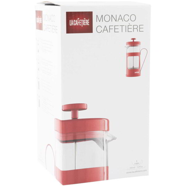 La Cafetiere Stainless Steel Monaco Cafetiere Red Three Cup 350ml