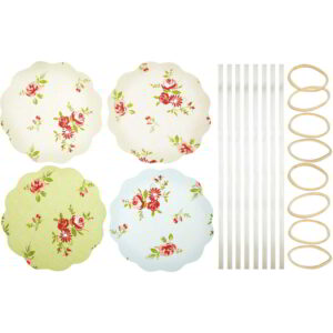 Home Made Set of Eight Fabric Jar Cover Kit - Floral Patterned