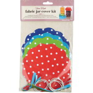 Home Made Set of Eight Fabric Jar Cover Kit - Spot Patterned