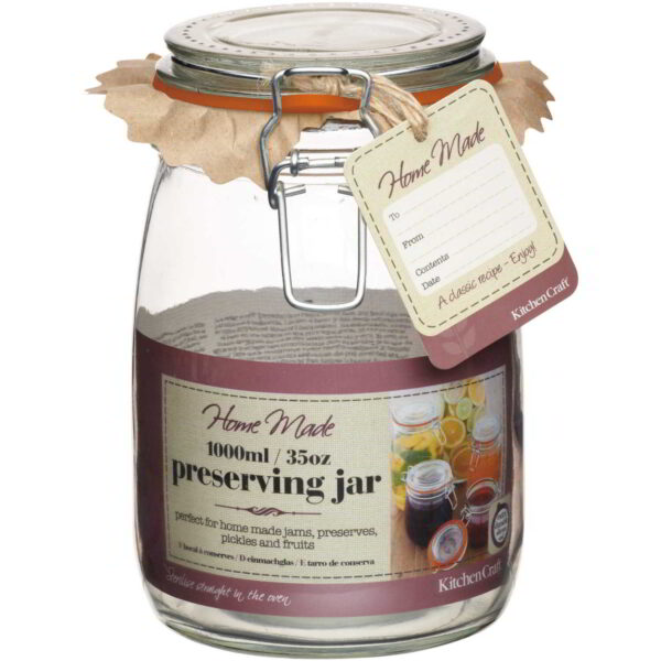 Home Made Deluxe Glass Preserving Jar 1000ml (35oz)