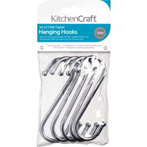 KitchenCraft Chrome Plated 'S' Hooks 130mm Bag of Five