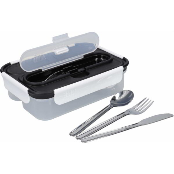 Built Professional 1.05 Litre Lunch Box with Stainless Steel Cutlery 23.5x17x6.5cm