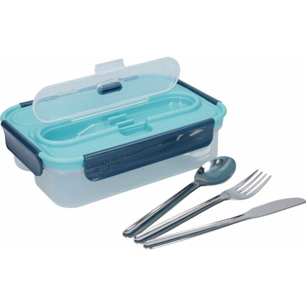 Built Retro 1.05 Litre Lunch Box with Stainless Steel Cutlery 23.5x17x6.5cm