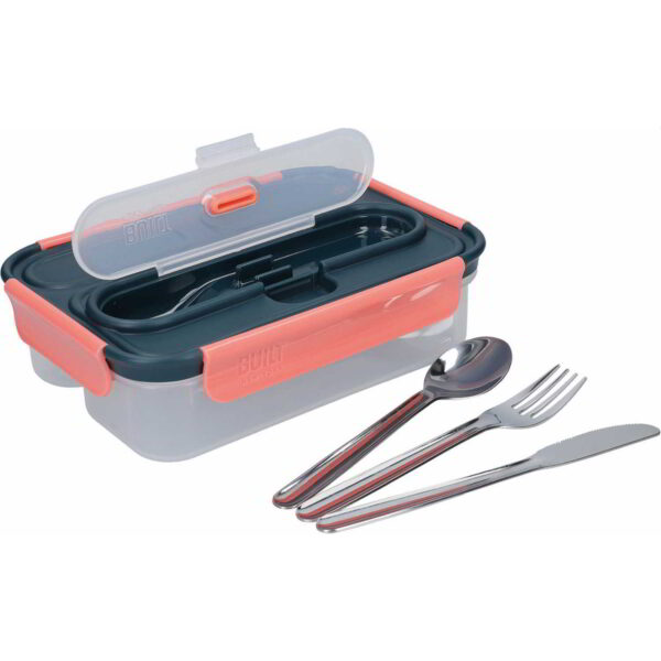 Built Tropic 1.05 Litre Lunch Box with Stainless Steel Cutlery 23.5x17x6.5cm