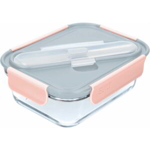 Built Mindful Glass 900ml Lunch Box with Stainless Steel Cutlery 16x21x7.5cm