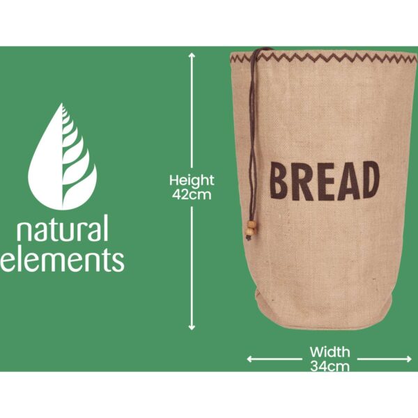 Natural Elements Hessian Bread Preserving Bag. 34cm x 17cm x 42cm
