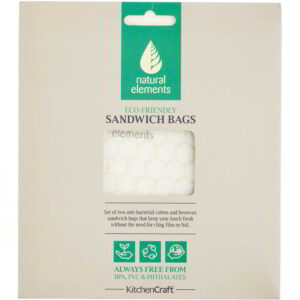 KitchenCraft Natural Elements Eco-Friendly Beeswax Sandwich Bags Set of Two