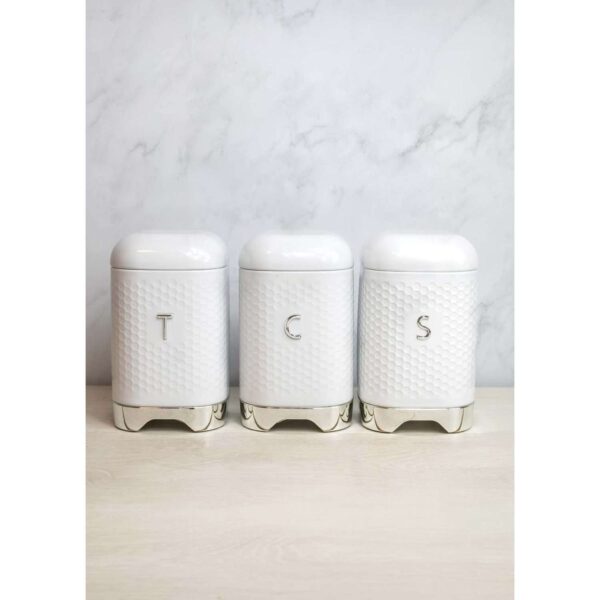 KitchenCraft Lovello Textured Ice White Counter Top Storage Gift Set 11x19cm
