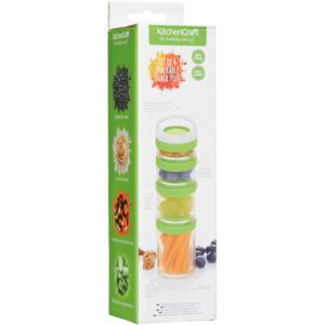 KitchenCraft Healthy Eating Stackable Snack Pots Set of Four 50/80/125ml