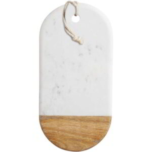 MasterClass Mango Wood/Grey Marble Board Rectangular 33.5x16.5x1cm