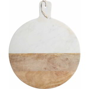 MasterClass Marble/Mango Wood Paddle Board Round 50x40x2cm