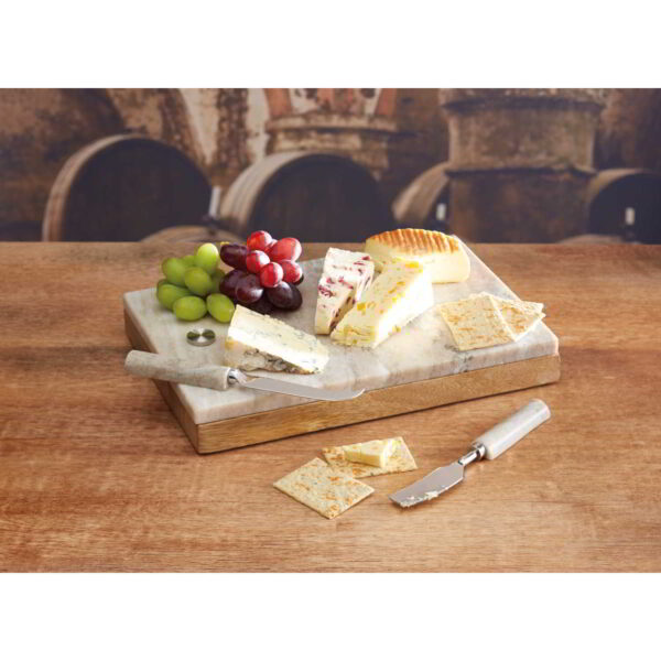 Artesa Marble and Wood Cheese Serving Set