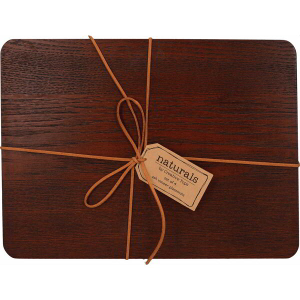 Naturals Pack Of 4 Wooden Placemats Brown 29.5cmx21cm