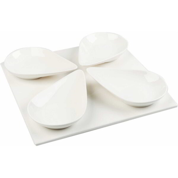 M By Mikasa Whiteware 4 Large Spoons and Platter