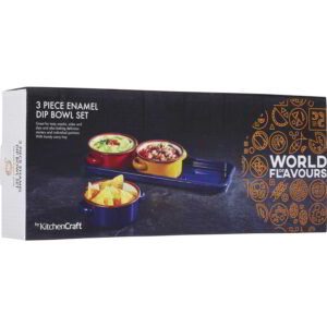 KitchenCraft World of Flavours Enamel Dip Set Set of Three 11cm/350ml