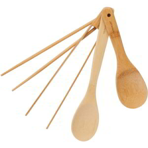 KitchenCraft World of Flavours Oriental Anti-Scratch Bamboo Tool Set