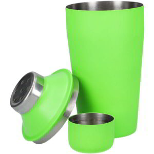 BarCraft Stainless Steel Mini Cocktail Shaker Neon Green 300ml