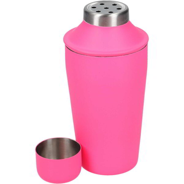 BarCraft Stainless Steel Mini Cocktail Shaker Neon Pink 300ml