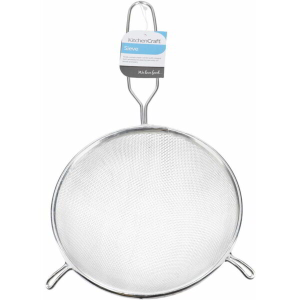 KitchenCraft Tinned Round Sieve with Wire Handle and Bowl Rest 18cm