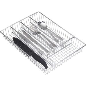KitchenCraft Chrome Plated Cutlery Tray with Five Sections 26x36x4.5cm