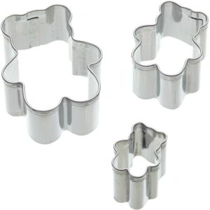 KitchenCraft Sweetly Does It Mini Fondant Cutter Stainless Steel Bear Design Set of Three