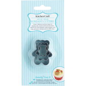 KitchenCraft Sweetly Does It Mini Fondant Cutter Stainless Steel Bear Design Set of Three