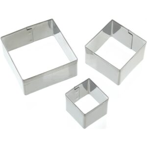 KitchenCraft Sweetly Does It Mini Fondant Cutter Stainless Steel Square Set of Three