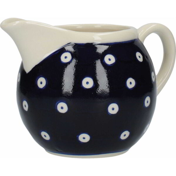 Suhkrutoos keraamika 9.5x11.5cm ja koorekann 260ml 'blue and white circles' London Pottery