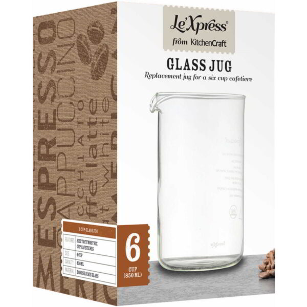 KitchenCraft Le'Xpress Replacement Glass Jug Six Cup 850ml