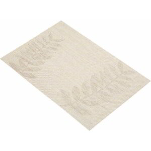 KitchenCraft Woven Placemat Beige Leaves 30x45cm