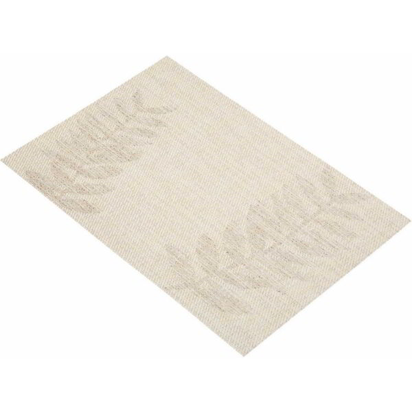 KitchenCraft Woven Placemat Beige Leaves 30x45cm