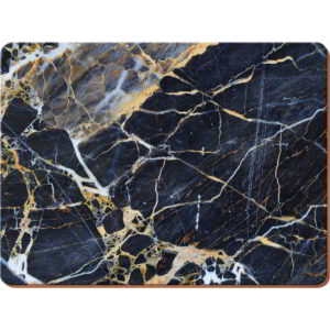 Creative Tops Marble Effect Set of 6 Standard Placemats Navy Marble Effect 30x23cm