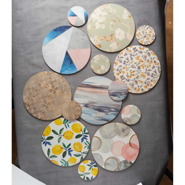 Creative Tops Geometric Palette Pack Of 4 Round Premium Placemats 29cm