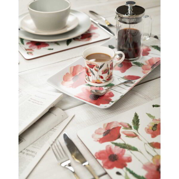 Creative Tops Watercolour Poppies Pack Of 4 Large Creative Tops Placemats 40x29cm