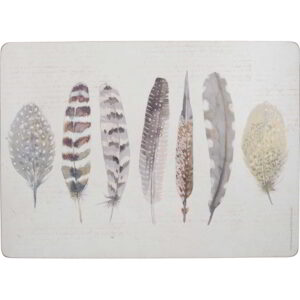 Creative Tops Feathers Pack Of 4 Large Premium Placemats 40x29cm