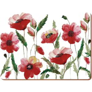 Creative Tops Watercolour Poppies Pack Of 6 Creative Tops Placemats 30x23cm