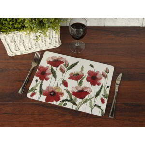 Creative Tops Watercolour Poppies Pack Of 6 Creative Tops Placemats 30x23cm