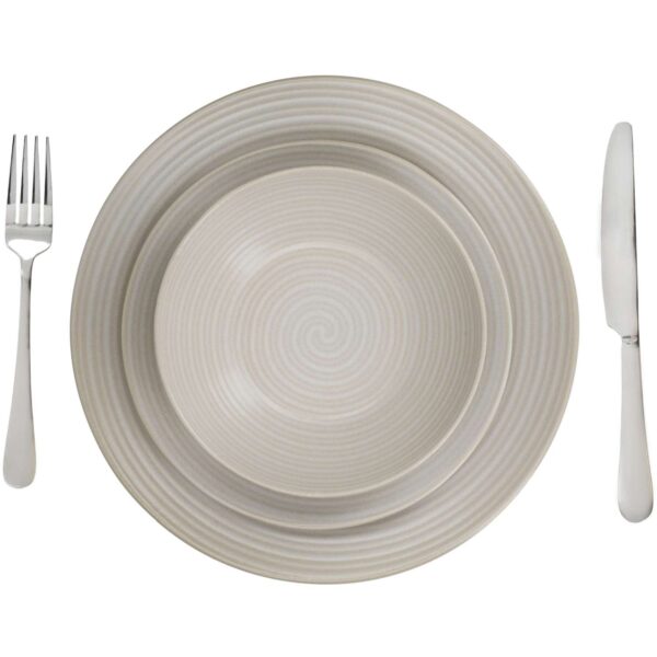Mikasa White Swirl Twelve Piece Stoneware Dinnerware Set