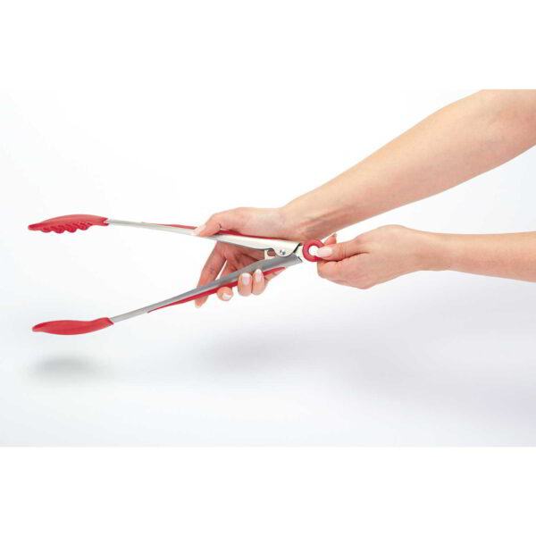 Colourworks Brights 35cm Silicone Tongs Cherry