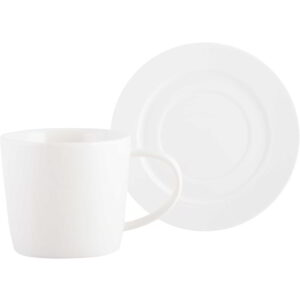 M By Mikasa Whiteware Ridged Cup and Saucer 250ml