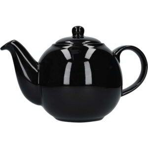 London Pottery Globe Teapot Gloss Black Six Cup - 1.2 Litres